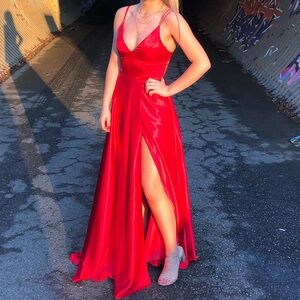 Red Slit Dress